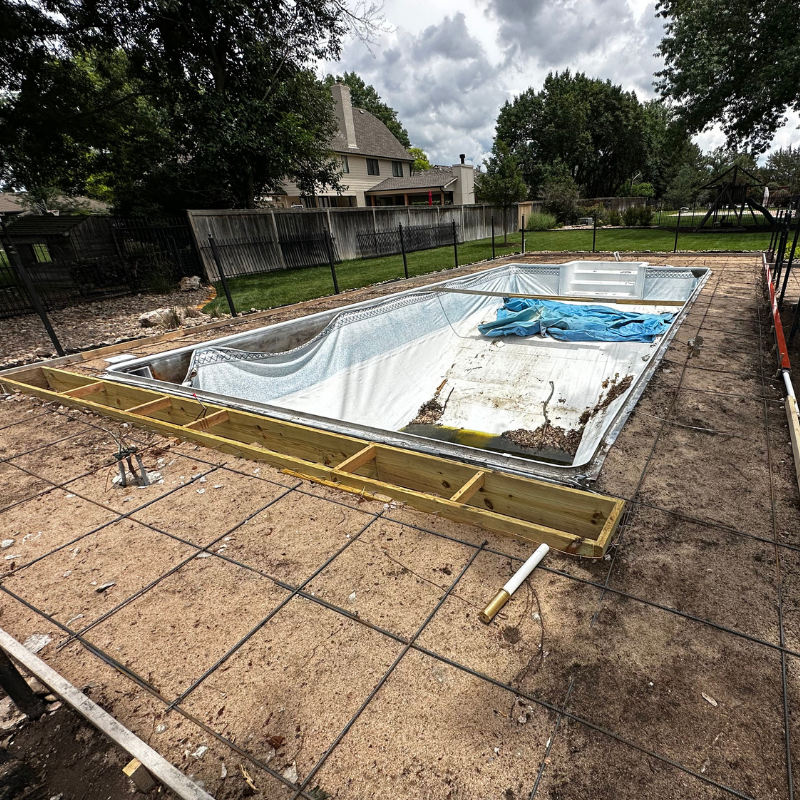 cruz pool-after progress Cruz pool-before progress