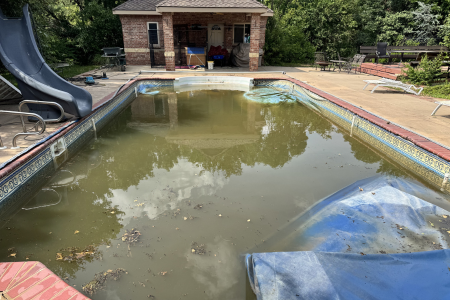Pool liner maintenance before